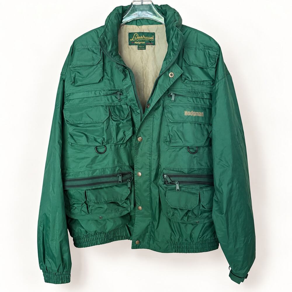 Vintage Hodgman Lakestream Fishing Jacket Mens Green Wading Utility Gorpcore- XL